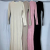 w26-1125 Платье женское однотонное с длинными рукавами, стандарт, 1 шт