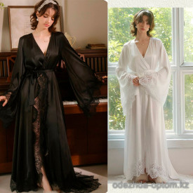 b18-6370 Халат женский с длинными рукавами клеш, стандарт, 1 шт b18-6370 Халат женский с длинными рукавами клеш, стандарт, 1 шт