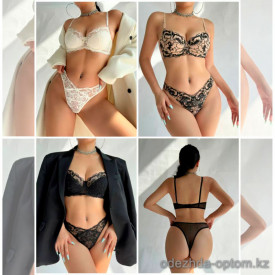 b13-5571 Комплект нижнего белья: бюстгальтер на поролоне и трусики, M-XL, 1 пачка (3 шт)