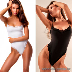 d7-103684 Женское боди с кружевными вставками, S-XL, 1 пачка (3 шт)