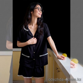 b15-1107 Комплект женской одежды для сна: кофта и шорты, M-L, 1 пачка (2 шт)