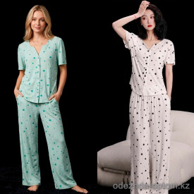 b15-1239 Комплект женской одежды для сна: кофта и штаны, M-XL, 1 пачка (3 шт)