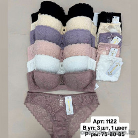 b6-1122-2 Miss Wicasa Комплект кружевного нижнего белья: бюстгальтер анжелика с пуш-ап и трусики, чашка B, 1 пачка (3 шт)
