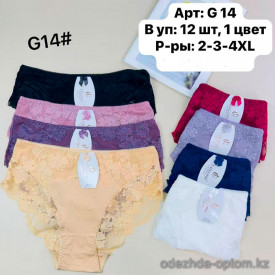 b6-G14-1 Трусики женские кружевные, большие размеры, 2XL-4XL, 1 пачка (12 шт)