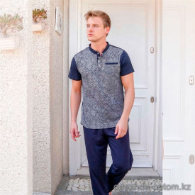 e1-2600 Комплект мужской домашней одежды: футболка и штаны, M-2XL, polyester/cotton, 1 пачка (6 шт)