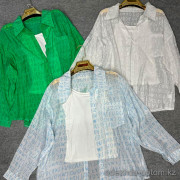 w26-0806 Рубашка женская прозрачная в комплекте с топом на бретельках, стандарт, 1 шт