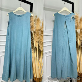 w28-1214 Платье женское джинсовое без рукавов длинна макси, стандарт, 1 шт