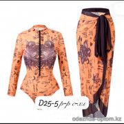 z4-D25-5 Купальник женский слитный с юбкой, S-XL, 1 пачка (4 шт)