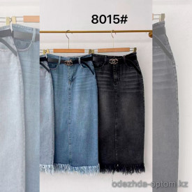 j3-8015 Юбка женская джинсовая, S-XL, 1 пачка (4 шт)