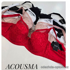 b4-A6557 Acousma Бюстгальтер кружевной без поролона, 1 пачка (6 шт)