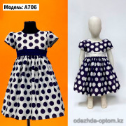 d1-a706-1 Платье детское в горошек, 1-5 года, 1 пачка (5 шт)
