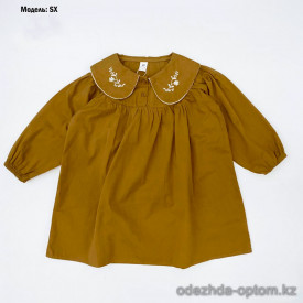 d1-sx Платье детское с отложным воротником, 5-9 лет, хлопок, 1 пачка (5 шт)