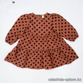 d1-sx-9 Платье детское в горох, 5-9 лет, хлопок, 1 пачка (5 шт)