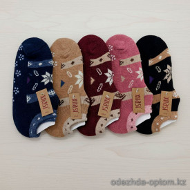 n5-0281 Следы женские махровые, 37-41, 1 пачка (12 пар)