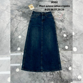 j4-902 Юбка женская джинсовая, 25-29, стрейч, 1 пачка (5 шт)