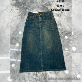 j4-9115 Юбка женская джинсовая, S-L, стрейч, 1 пачка (3 шт)