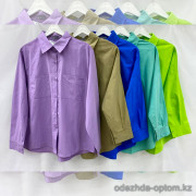 w1-0500 Рубашка женская однотонная свободного кроя, стандарт (46-52), 1 шт