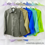 w1-0501 Рубашка женская однотонная свободного кроя, стандарт (46-52), 1 шт