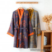 b15-405-4 Халат женский муслиновый с длинными рукавами, M-XL, 1 пачка (3 шт)