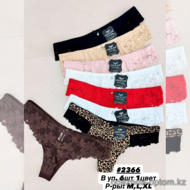 b6-2366-1 Coeur Joie Трусики женские кружевные стринги, M-XL, 1 пачка (6 шт)