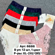 b6-6686-2 Lavolle Трусики женские кружевные, большие размеры, XL-3XL, 1 пачка (12 шт)