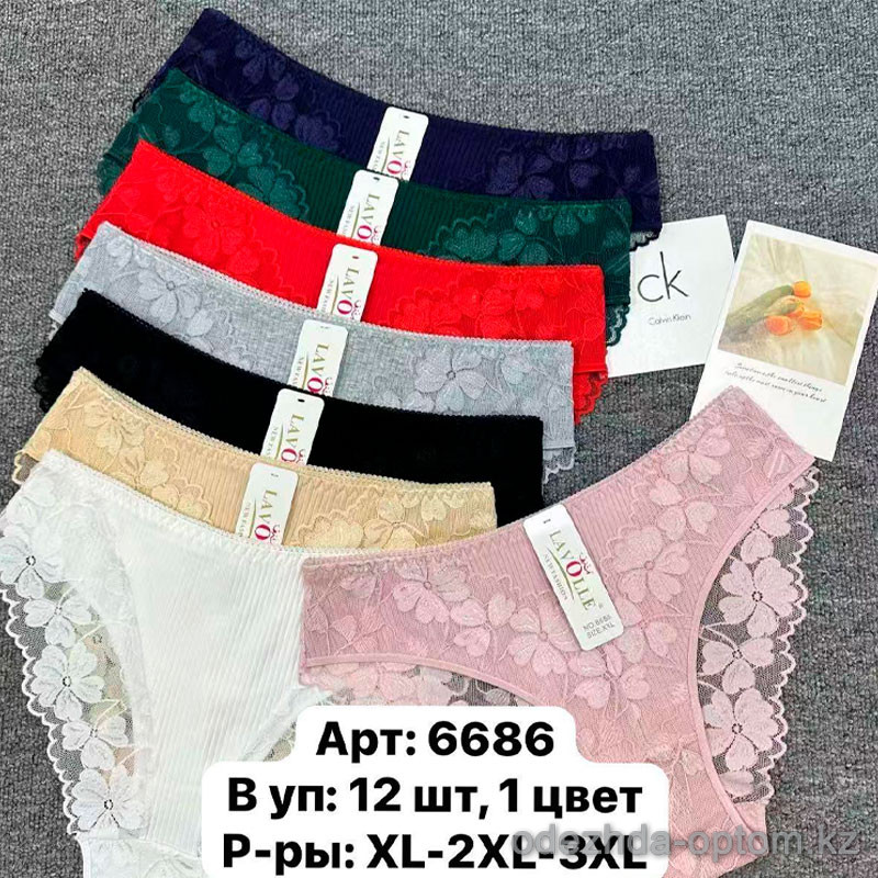 b6-6686-2 Lavolle Трусики женские кружевные, большие размеры, XL-3XL, 1 пачка (12 шт) b6-6686-2 Lavolle Трусики женские кружевные, большие размеры, XL-3XL, 1 пачка (12 шт)