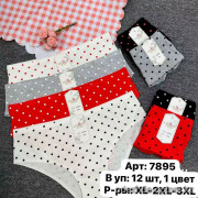 b6-7895 Lavolle Трусики женские в горошек, XL-3XL, 1 пачка (12 шт)