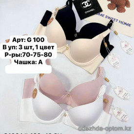 b6-G100 Lavolle Бюстгальтер с поролоном гладкий, чашка A, 1 пачка (3 шт)