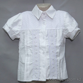 d10-1603 Школьная блузка для девочки, короткий рукав, 32-40, 1 пачка (5 шт)