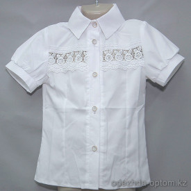 d10-1608 Школьная блузка для девочки, короткий рукав, 32-40, 1 пачка (5 шт)