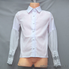 d10-1620 Школьная блузка для девочки, длинный рукав, 32-40, 1 пачка (5 шт)