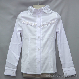 d10-1623 Школьная блузка для девочки, длинный рукав, 32-40, 1 пачка (5 шт)