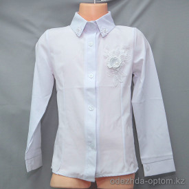d10-1627 Школьная блузка для девочки, длинный рукав, 32-40, 1 пачка (5 шт)