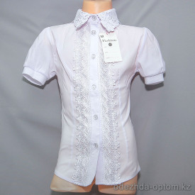 d10-1629 Школьная блузка для девочки, короткий рукав, 32-40, 1 пачка (5 шт)