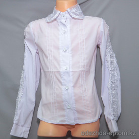 d10-1632 Школьная блузка для девочки, длинный рукав, 32-42, 1 пачка (6 шт)