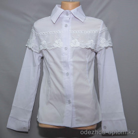 d10-1664 Школьная блузка для девочки, длинный рукав, 32-40, 1 пачка (5 шт)