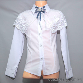 d10-1669 Школьная блузка для девочки, длинный рукав, 32-40, 1 пачка (5 шт)
