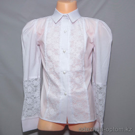 d10-1679 Школьная блузка для девочки, длинный рукав, 32-40, 1 пачка (5 шт)