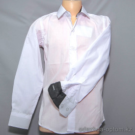 d10-1702 Школьная рубашка для мальчика, длинный рукав, 30-37, 1 пачка (10 шт)