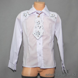 d10-2235 Школьная блузка для девочки, длинный рукав, галстук съемный, 32-40, 1 пачка (5 шт)