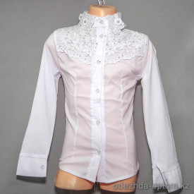 d10-2240 Школьная блузка для девочки, длинный рукав, 32-40, 1 пачка (5 шт)