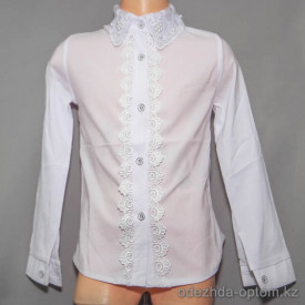 d10-2243 Школьная блузка для девочки, длинный рукав, 32-40, 1 пачка (5 шт)