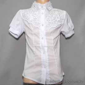 d10-2252 Школьная блузка для девочки, короткий рукав, 32-40, 1 пачка (5 шт)