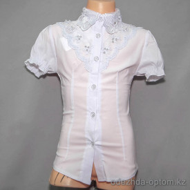 d10-2256 Школьная блузка для девочки, короткий рукав, 32-40, 1 пачка (5 шт)
