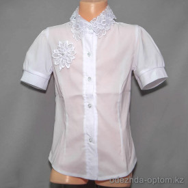 d10-2257 Школьная блузка для девочки, короткий рукав, 32-40, 1 пачка (5 шт)